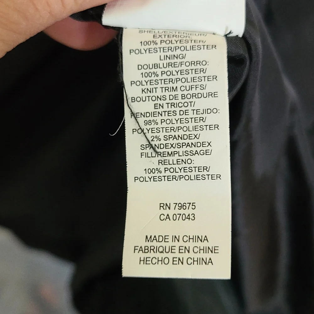 Lucky Brand Double Zip Hooded Puffer Women's Long Jacket Black Size S